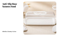 Rounded Edges Bakery Container Carry Handle Roll Cake Box for Portable Serving