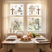 118 Pieces Easter Window Stickers, Easter Window Clings Removable Easter Window Cling No Residue Bunny Egg Decal Set for Families, Shop Owners, Glass Doors, Classroom, School