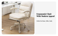 Upholstered Rolling Task Chair 360-Degree Swivel Upholstered Rolling Armchair