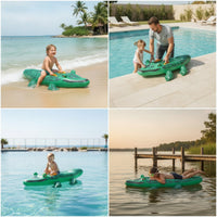 Crocodile Floating Pool Inflatable Stable Crocodile Pool Toy Inflatable Inflatable with Handles Soft Elastic for Children, Beach