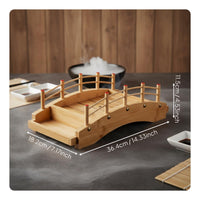 Sushi Bridge Platter Japanese Design Wooden Arch Plate for Chefs