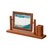 Wooden Sand Art Frame with Pen Holder and Rotating Design