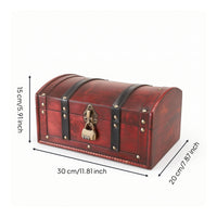 Wooden Treasure Chest with Arched Lid Rustic Wooden Treasure Chest with Locking Latch Arched Storage Box for Collectors