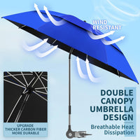 Outdoor Sun Umbrella UV Protection Fishing Camping Folding Beach Chair Umbrella Clamp Umbrella