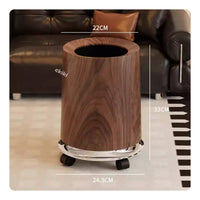 Wood Grain Trash Can Sturdy Large Capacity Trash Bin Reusable for Living Room