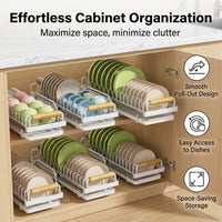 Space-Saving Dish Drainer Rack, Carbon Steel Pull-Out Dish Rack for Limited Counter Space, Anti-Slip Cabinet Dish Drainer