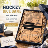 Portable Hockey Dice Game Wooden Tabletop Game for Travel and Parties
