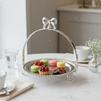Winged Dessert Stand Curled Scroll Feet Arched Dessert Stand Polished
