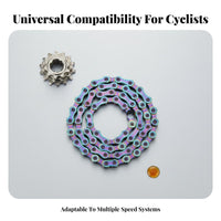 Cycle Chain High Durability Bike Chain Reusable Connecting Link Drivetrain Part for Mountain Bikers, Commuters, Competitive Workshop, Garage