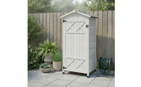 Vertical Outdoor Cabinet with Pitched Roof Freestanding Garden Storage Cabinet Long-Lasting Garden Shed Heavy-Duty for Gardeners
