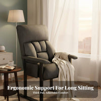 Reclining Lazy Sofa Chair Easy Assembly Upholstered Recliner Chair Adjustable Office Armchair Stain-Resistant Single Person Sofa
