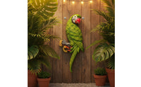 2 Pieces Parrot Statue Realistic Look Parrot Sculpture Lifelike for Yard