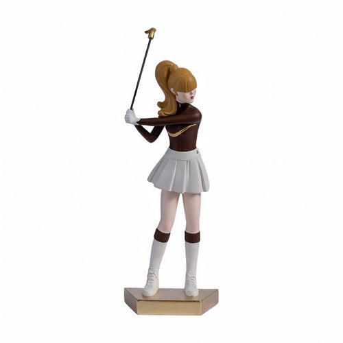 Golf Girl Statue Tabletop Golfer Figurine Standing for Golfers
