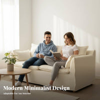 Nordic design 2-Seater Loveseat Japanese Aesthetic Minimalist Loveseat Wooden Legs Modern Sofa Soft paddinging for Apartment Dwellers, Guesthouse Owners, Young Adults, Bedroom, Office