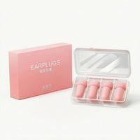 4 Pieces Soft Reusable Earplugs with Case Comfortable Ear Plugs with Case Compact Noise Blockers Portable for Sleeping, Studying