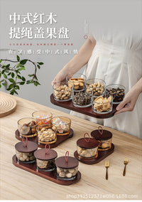 Luxury Glass Fruit Tray with 3 Grids, Round