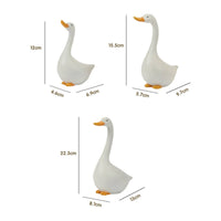 3 Pieces Cartoon Waterfowl Sculpture Cute Resin Waterfowl Decoration