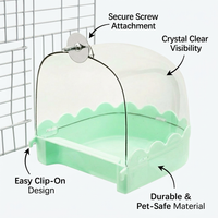 Bird Bath for Cage Hanging Bathtub, Bird Cage Accessory Bath Tub, Transparent Bird Bath Box for Smal - Image 6