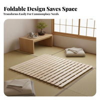Wooden Slat foundation Breathable Design coilable Slatted Frame Strong reinforcement Bed Base for low-profile floor foundation Users, Apartment Dwellers, Small Apartments, Dorm Room