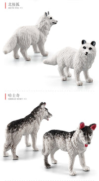 Mini Arctic Animal Figures Set - Beluga, Seal, Husky