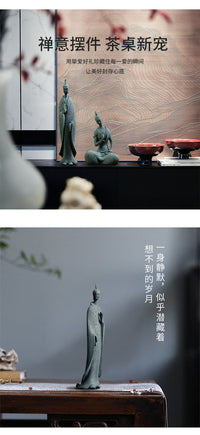 青砂石佛像摆件微景观鱼缸造景假山盆景客厅禅意茶桌面石头小坐佛