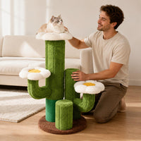 Cat climbing Tree Textured Material Cat Scratching Column Structure Thickened Base Animal Furniture for Indoor Cats