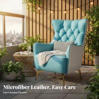 Highrear Side Panel Chair Nordic Aesthetic Upholstered Tallreared Armchair Chair Modern Minimalist Thickly Cushioned