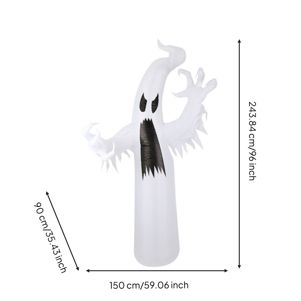 Inflatable Ghost Giant Halloween Inflatable Ghost Yard Inflatable Lighted for Lawn, Garden