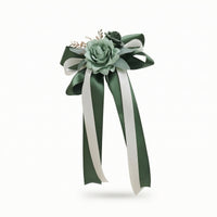 Car Mirror Bow with Streamers Floral Decorations Romantic for Brides