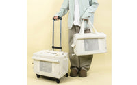Soft-Sided Rolling Pet Carrier Telescopic Wheeled Pet Carrier Sturdy Retractable for Dog Owners