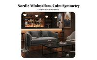 Nordic Aesthetic Modern Restaurant Booth Set Sintered Stone Tabletop Marble Top Table and Chair Set Stylish Design Velvet Reception Seating Stable Construction for Cafe Owners, Interior Designers, Bar, Lounge Area, Hotel Lobby