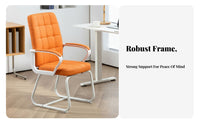 Quilted Sled Base Armchair Ergonomic Design Upholstered Sled Base Chair Reinforced Frame Business-Grade Grade for Clients