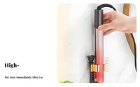 Wall-Mounted Wave-Forming Iron Holder Space-Saving Hair Straightener Storage Rack Double Installation Drill Hair Appliance Stand for Dressing Room