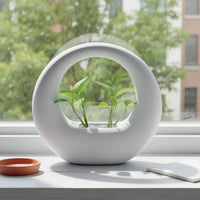 Modern Minimalist Vase Unique Shape Imitation Ceramic Planter Matte Finish