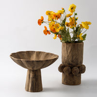 Ceramic Vase with Lace Edge in Wabi-Sabi Style