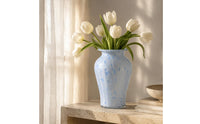 Wide Mouth Glass Vase Artistic Table Centerpiece Watertight for Living Room