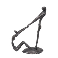 Human Figure Sculpture Abstract Metal Sculpture with Base Matte for Living Room