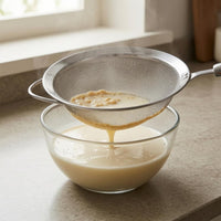 Fine-Mesh Strainer Spoon Long Handle Round Mesh Skimmer Spoon Polished Finish Cooking Utensil