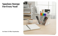 Multi-Compartment Organizer Clear View Desk Organizer Space-Saving for Desktop