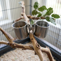 Bird Cage Feeder and Stainless Metal Avian Food Bowl with Clip, Secure Bird Water Bowl, Bird Feeder Bowl for Medium Birds