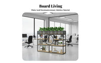 Multi-Functional Freestanding Partition Shelf with Planter Modern Design Freestanding Shelving Unit Hollow-out Design Room Divider Stylish Decor for Interior Designers, Office Workers, Restaurant, Entrance Hall, Lobby, Bedroom