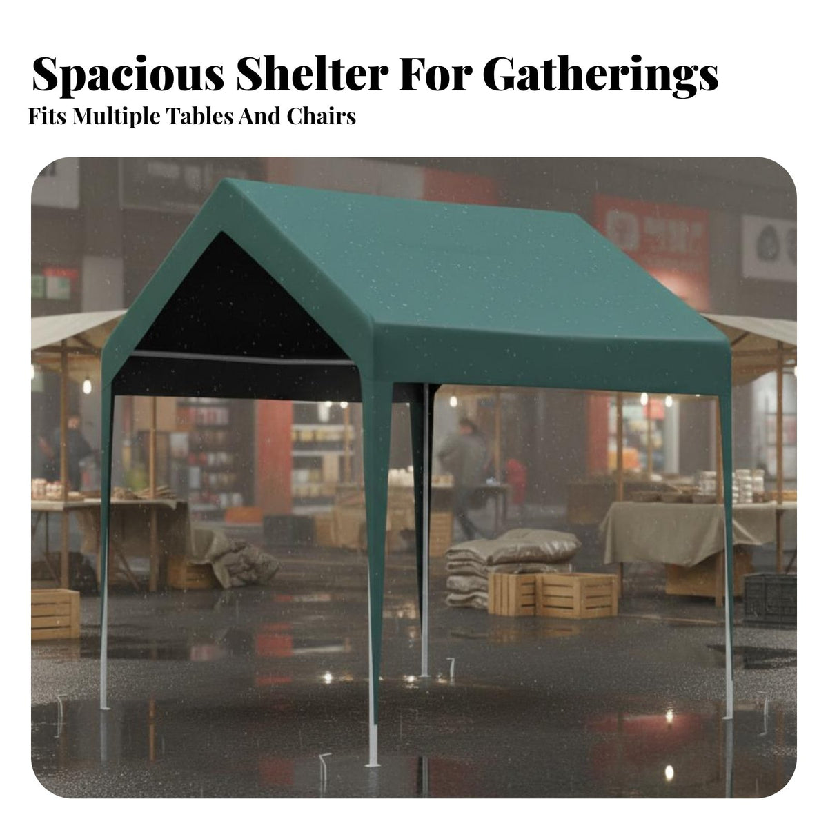 Commercial Market Tent Windproof Outdoor Event Canopy Protection Outdoor Vehicle Shelter for Car Owners, Homeowners, Parking Lot, Driveway, Garden