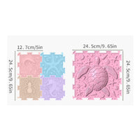 11 Pieces Interlocking Silicone Mat Raised Texture Jigsaw Sensory Tiles