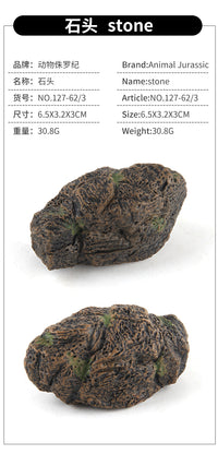 Wild Forest Animal Jurassic Dinosaur Scene Decoration with Simulated Cave Plastic Rock and Tree Stump