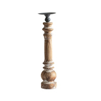 Wooden Candle Holder Rustic Decor Tall for Tabletop
