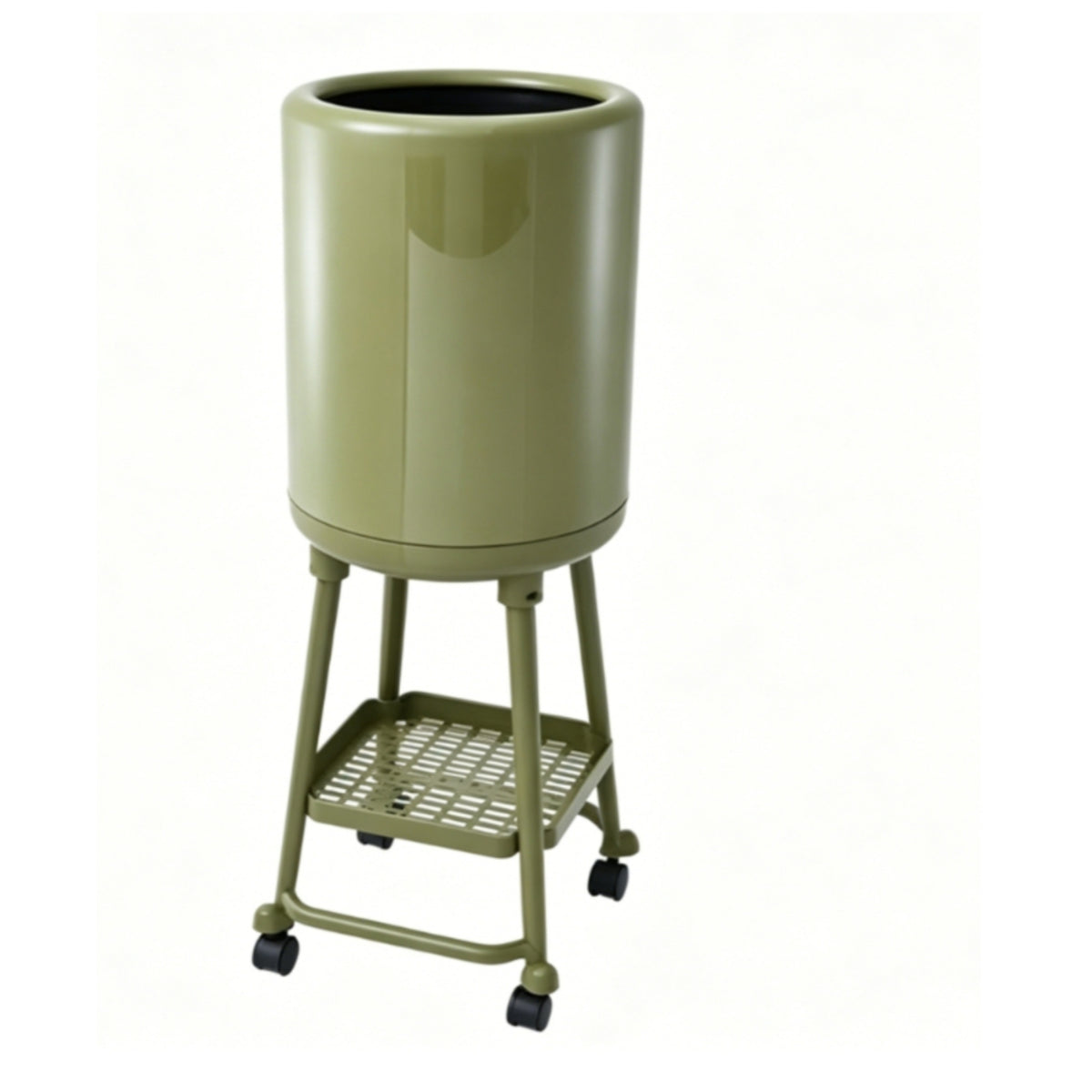 Kitchen Trash Bin on Wheels Rolling Trash Bin Metal Frame