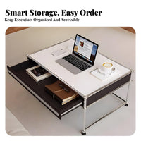 Dual-Level Utility Table Versatile Design Household Furniture Contemporary Aesthetic Multi-Functional for Apartment Dwellers