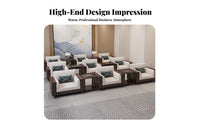 4 Pieces Modern Chinese Design Sofa and Armchair Group Minimalist Aesthetic Reception Seating Comfortable Office Furniture With Armrests for Business Owners, Corporate managerials, Clients, Conference Room, Bedroom