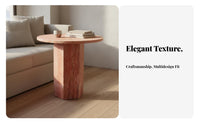 Round Side Table Rustic Minimalism Design Round Pedestal Stand Light Luxury Aesthetic Home Furniture for Homeowners, Adults, Living Room, Small Areas