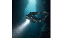 IPX8 Waterproof Diving Headlamp Hands-Hands-off Underwater Headlamp Adjustable Diving Headlight Compact for Divers, Night Fishers